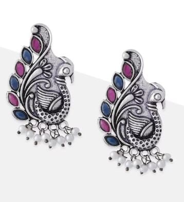 Peacock Oxidised Earrings : ये ऑक्साइड पीकॉक इयररिंग्स देंगे आपको यूनिक और आकर्षक लुक, देखें डिजाइन