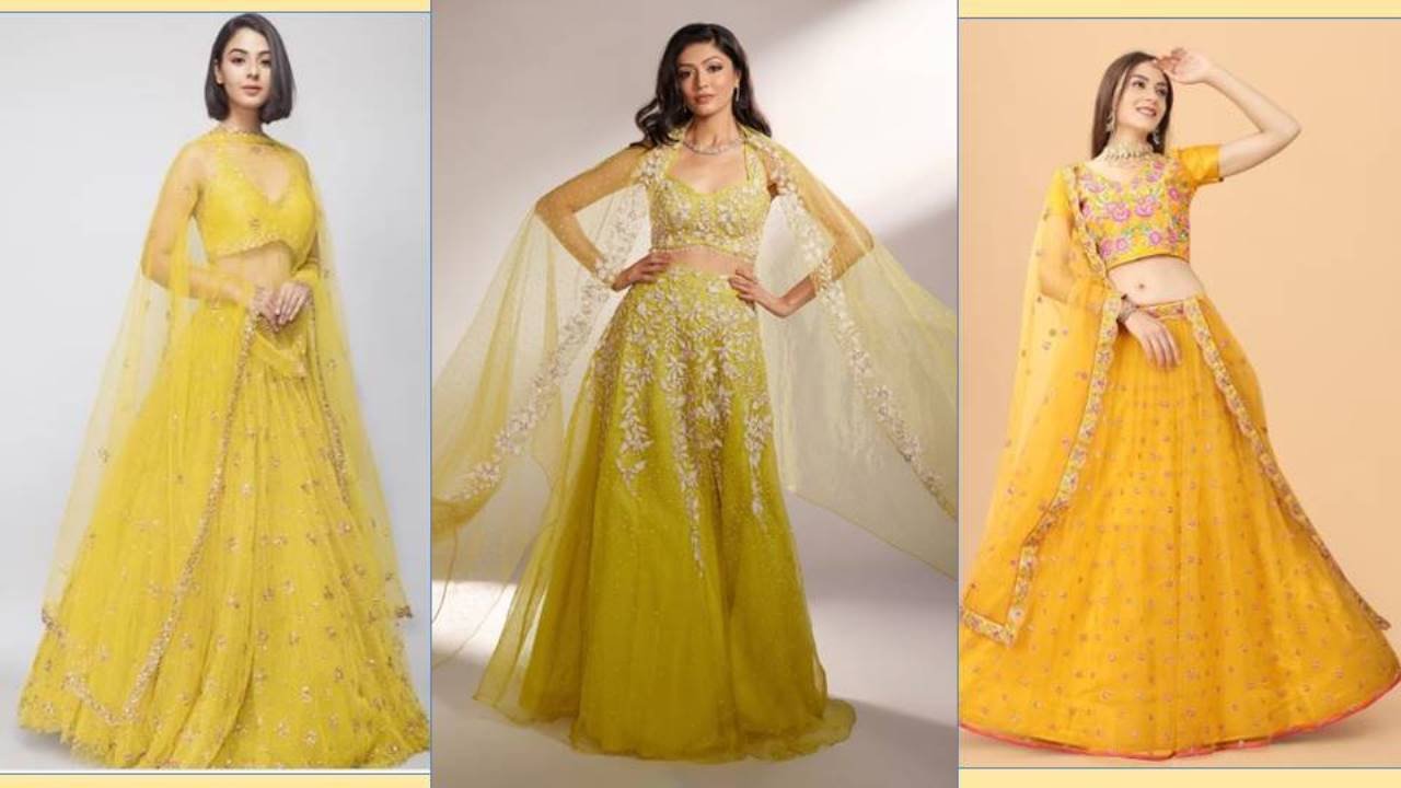 Yellow Lehenga Collection : आकर्षक लुक पाने के लिए हल्दी फंक्शन में पहनें ये खूबसूरत लहंगा-चोली