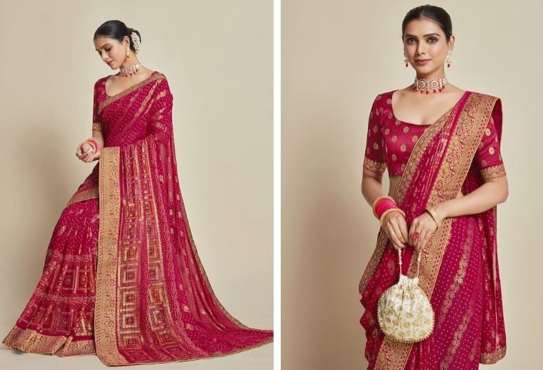 Traditional Saree Design : ग्लैमरस और ट्रेडिशनल लुक के लिए पहनें ये खूबसूरत साड़ियां
