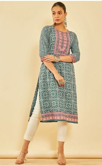 ये खूबसूरत फ्लोरल प्रिंटेड कुर्ती देंगी आपको कूल लुक, देखें Printed Kurti Design