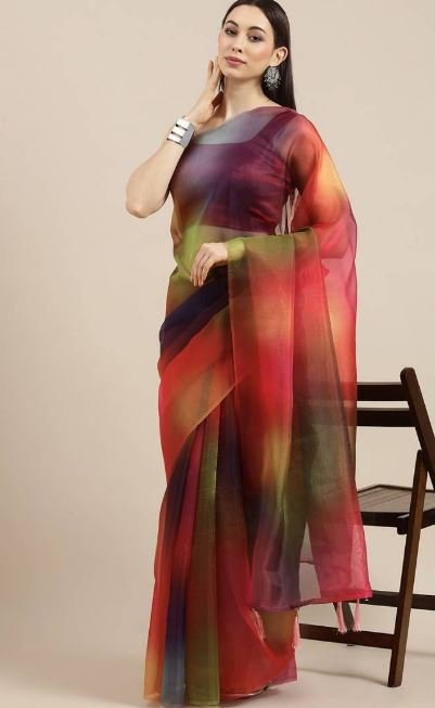Multicolor Saree  Design : देखें बहुरंगी प्रिंटेड साड़ियों का ये मनमोहक कलेक्शन