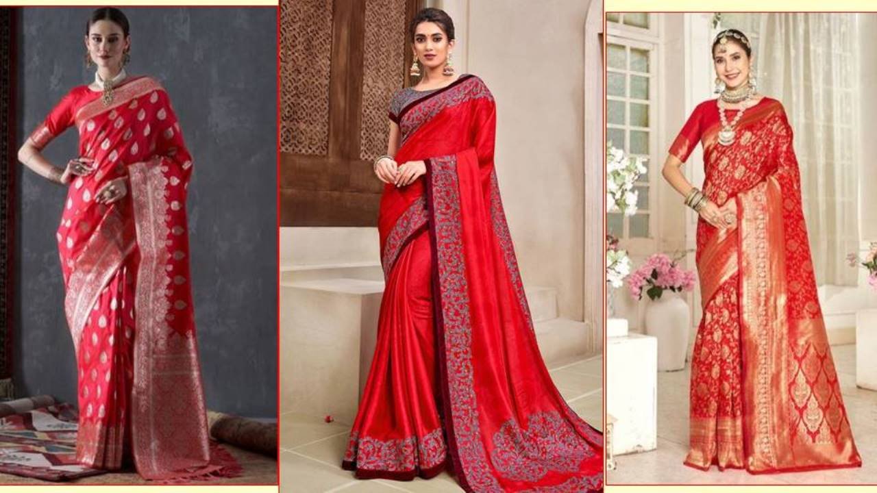 Red Saree Design : लाल रंग की ये खूबसूरत साड़ियां हर उम्र की महिलाओं पर दिखेंगी खूबसूरत, देखें डिजाइन