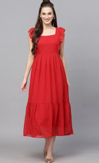 फर्स्ट मीट में पहनें ये खूबसूरत Red Midi Dress, जमेगा शानदार इंप्रेशन