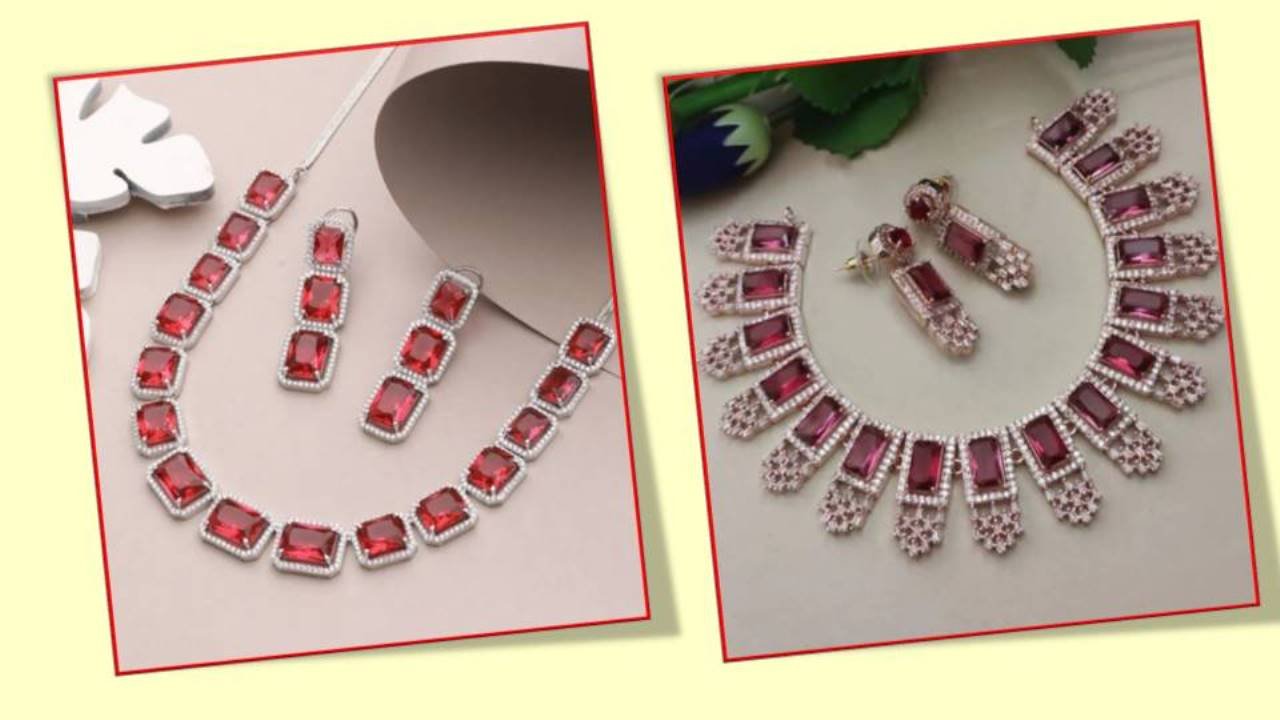 Red Stone Jewellery : रेड स्टोन स्टड वाले ये खूबसूरत ज्वेलरी सेट आपको देंगे शानदार लुक