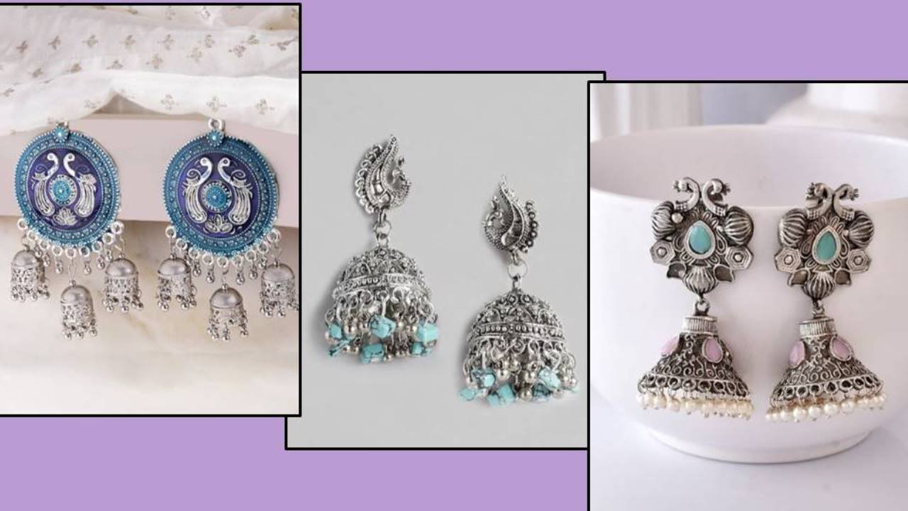 Oxidised Earrings : सिल्वर प्लेटेड शानदार इयररिंग्स डिज़ाइन